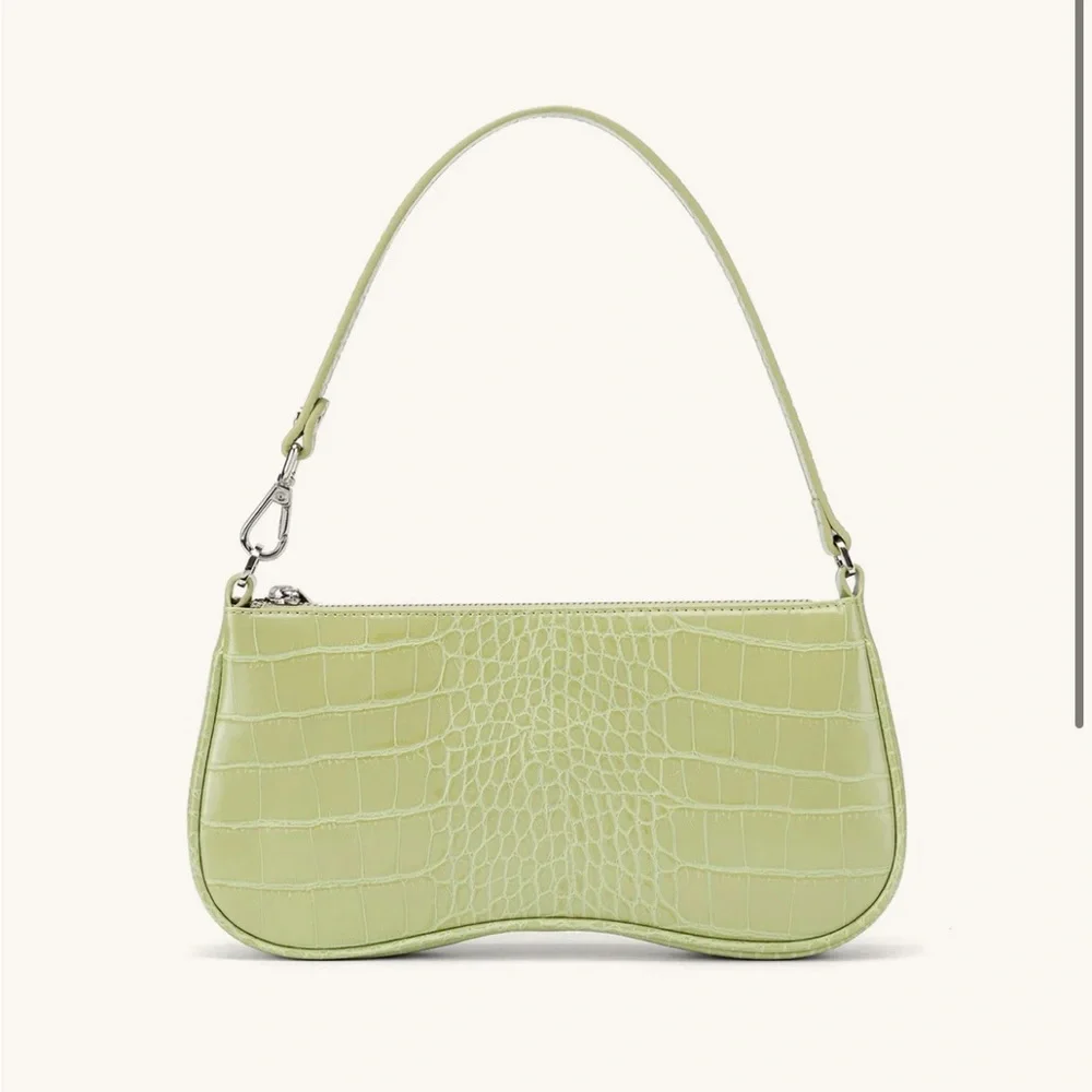 JW Pei Eva Shoulder Handbag - Sage Green Croc - Picture 1 of 10
